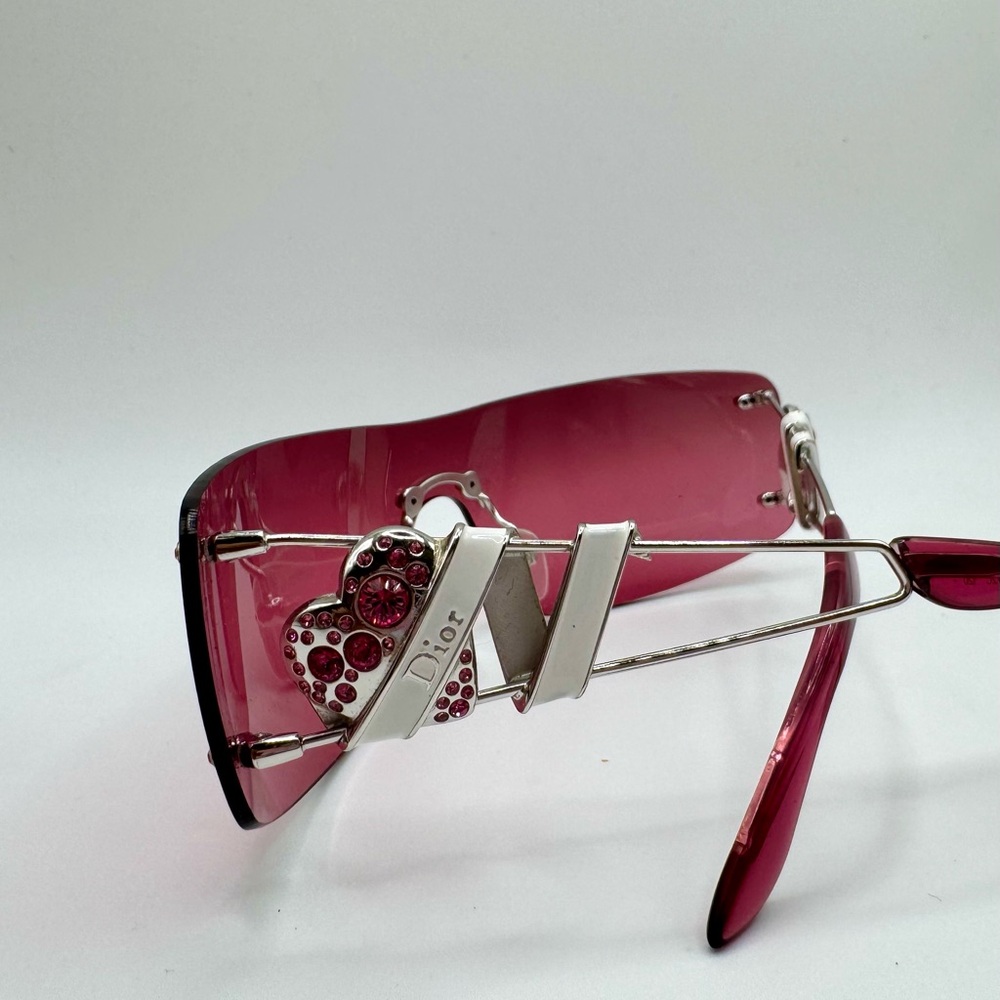 Vinatge Y2K Christian Dior Rose Heart Core Shield Sunglasses